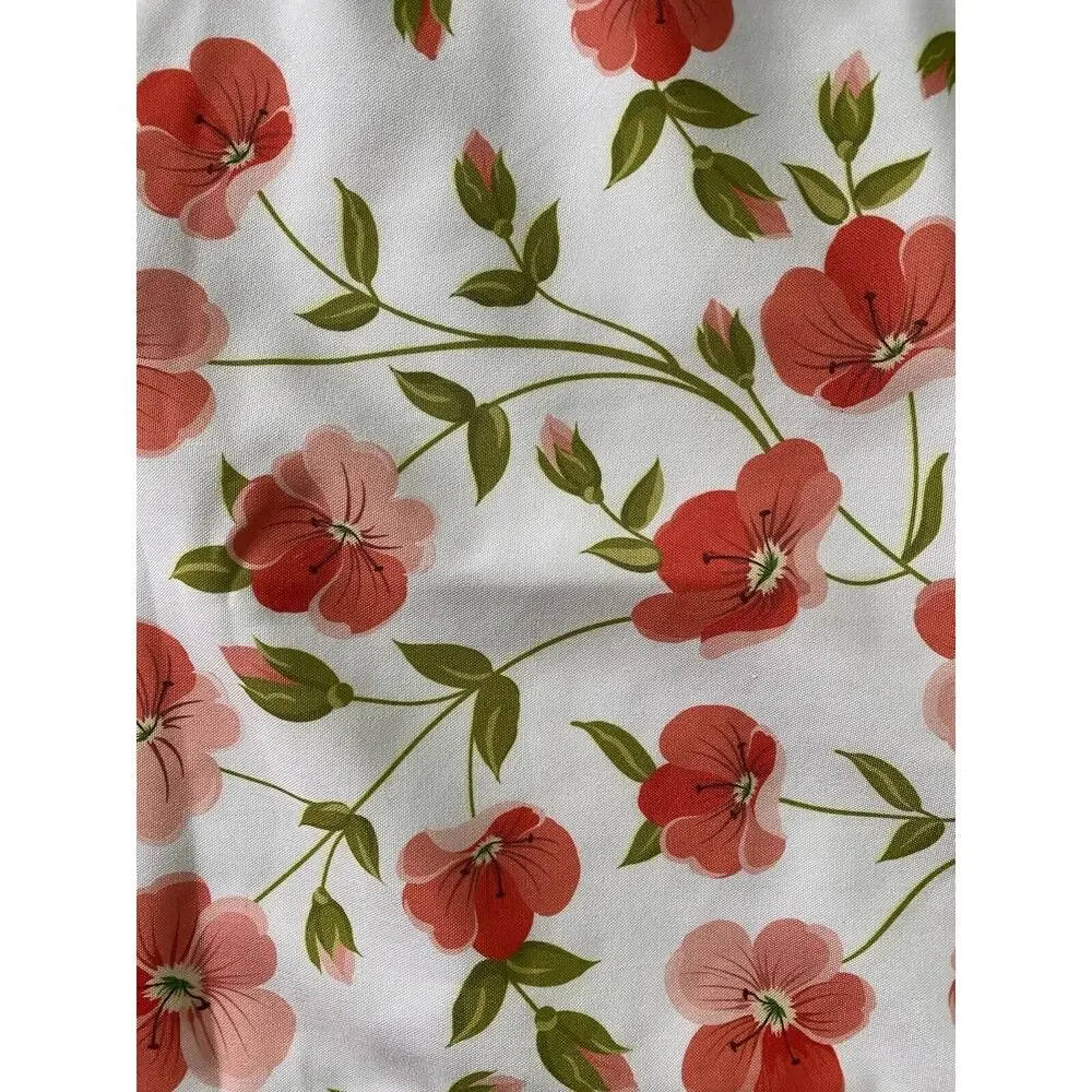 New Neon Earth Outdoor Table Runner White Pink Flowers 94” x 16” 100% Polyester